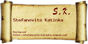 Stefanovits Katinka névjegykártya